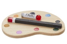 1x Mini Mal-Palette 5cm Deko Einschulung Geldgeschenk Puppenhaus Wichtelhaus (15