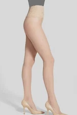 Commando Women's Beige Solid The Sexy Sheer Pantyhose Size S