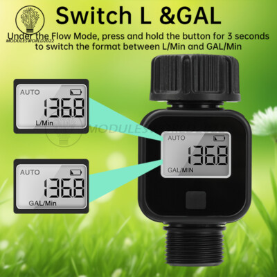 Water Flow Meter Digital Water Flow Recorder for Garden Watering Irrigation Hose
