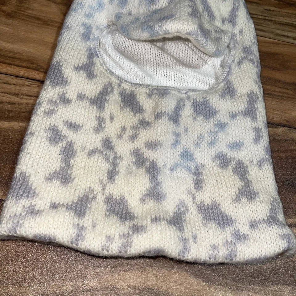 Vintage 100% Wool Cabela's Hunting Face Mask Hat White Winter Camo MADE IN USA - Image 3 of 4