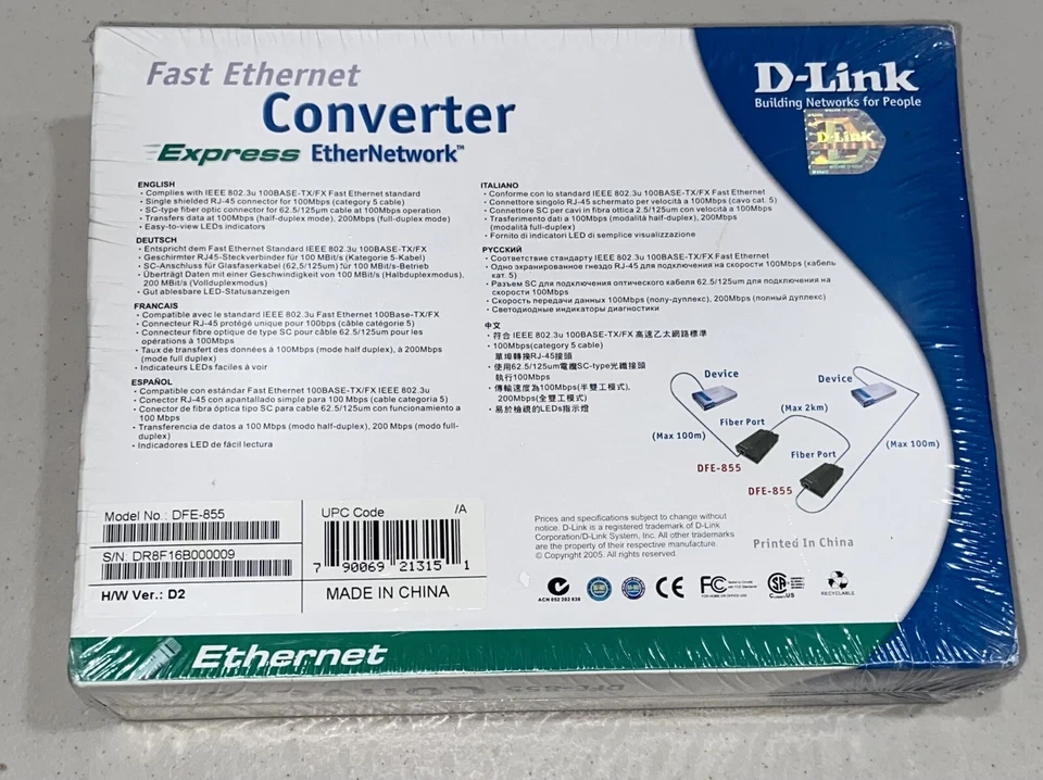 D-Link DFE-855 Ethernet Converter NEW - Image 2 of 2