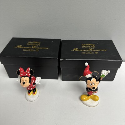 Bejeweled Mickey Minnie Mistletoe Mouse Kiss Trinket Box Walt