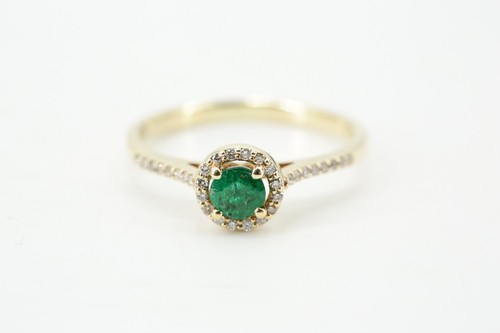 0,22 ct. Smaragd Ring 585 Gold Brillanten 0,09 ct. F-G SI1 Ringgröße 49 || 1,66g - Bild 8 von 8