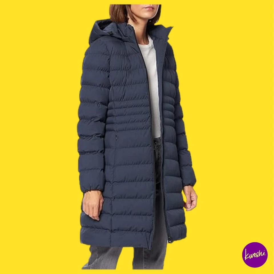 GEOX Women's W Hiver Respira Ecologic Quilted Puffer Jacket, UK 8, Navy - Image 3 of 4