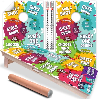 Paint Splats Colourful Drinking Game Skins Wraps for Boards Vinyl Cover Sticker 