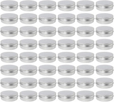 48 Pack 2 Oz Metal round Tins Aluminum Tin Cans Containers with Screw Lid for Sa