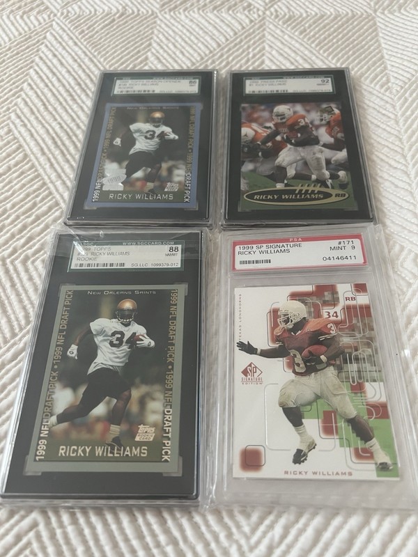 Ricky Williams Rookie Graded Cards PSA LOT OF 4 Topps Press Pass SP Signature