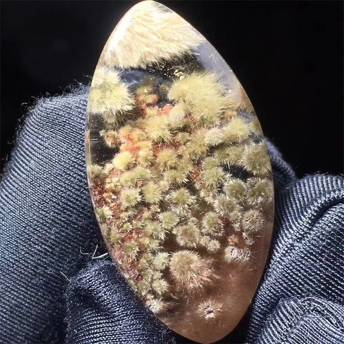 3.9cm Natural "Green Flower" Rutilated Quartz Cabochon-28 - Image 2 of 4