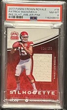 2017 Panini Crown Royale Pink Jumbo Patch #18 Patrick Mahomes PSA 8 Rookie /250