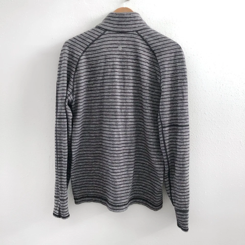 LULULEMON Sweat Session 1/2 Cremallera Cuervo Rayas Negro Sin Talla Etiqueta Cuadros Medida Foto 2 de 4