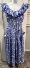 LoveShackFancy Tamara Periwinkle Floral Cottage Core Maxi Dress Sz 4