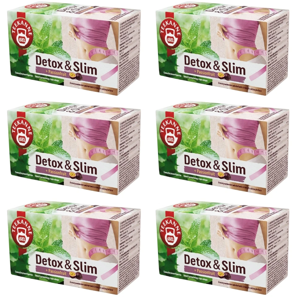 TEEKANNE Detox & Slim Kraeutertee Gruener Tee Maracuja 6x20 Beutel Passionsfruch - Bild 1 von 4