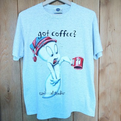 Universal Studios Casper Got Coffee? T-Shirt Vintage Geist Halloween Herren M