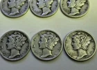 Mercury Silver Dimes Lot of 3 from 1916-45 Various Visible Dates 90% Silver Coin