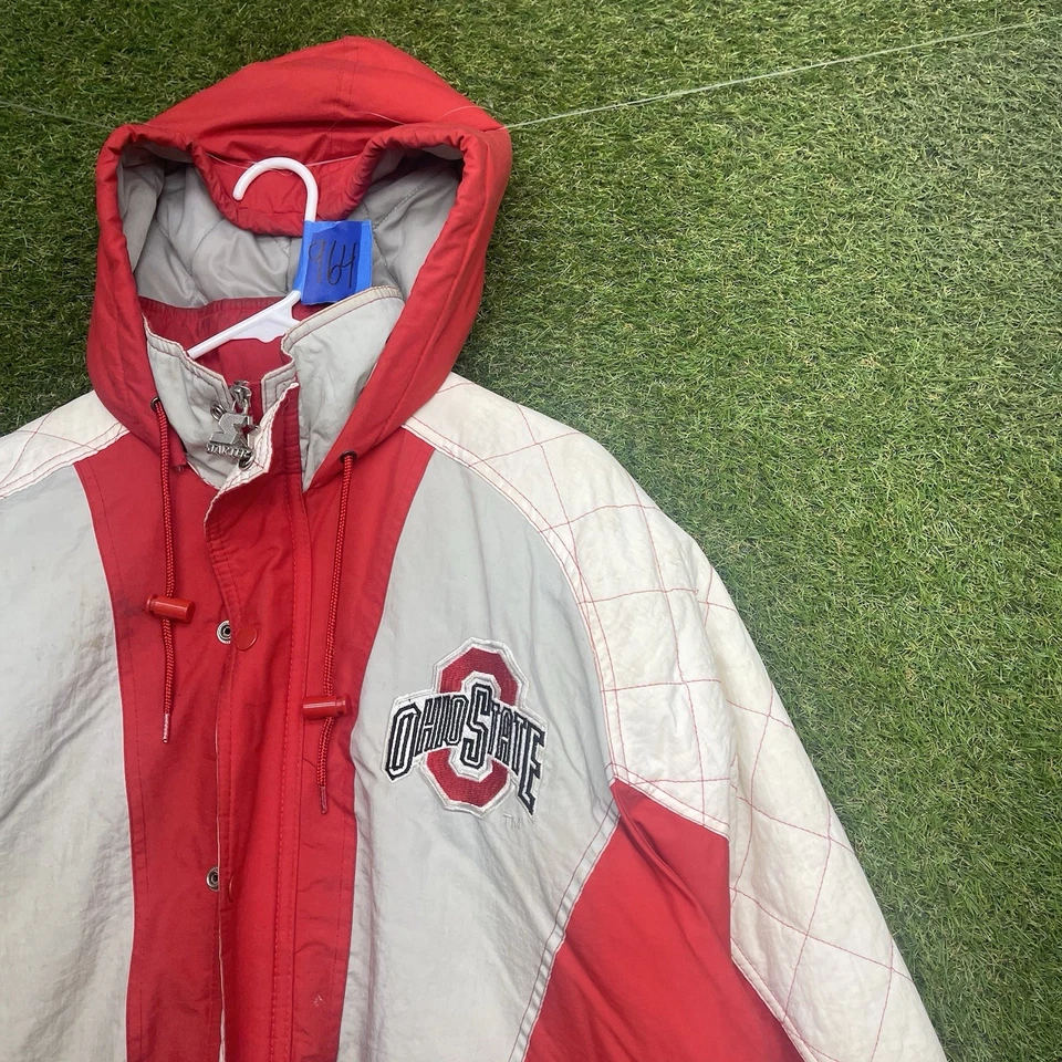 Jaqueta masculina vintage Ohio State Buckeyes média NCAA futebol iniciante anos 90 esportes - Imagem 2 de 4
