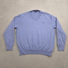 Polo Ralph Lauren V Neck Sweater Mens XL Purple Pima Cotton Pullover Knit