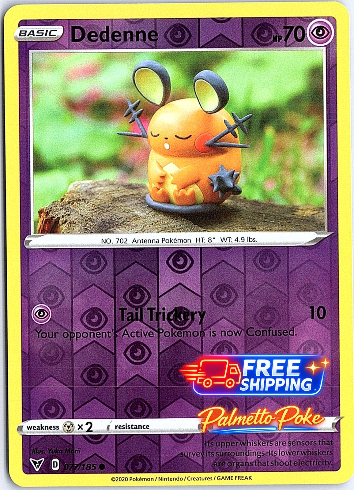 Dedenne 077/185 Common Vivid Voltage Pokemon Reverse Holo Near Mint