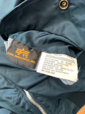 Vintage Alpha Industries MA-1 Jacket Mens 2XL Flight Bomber USAF