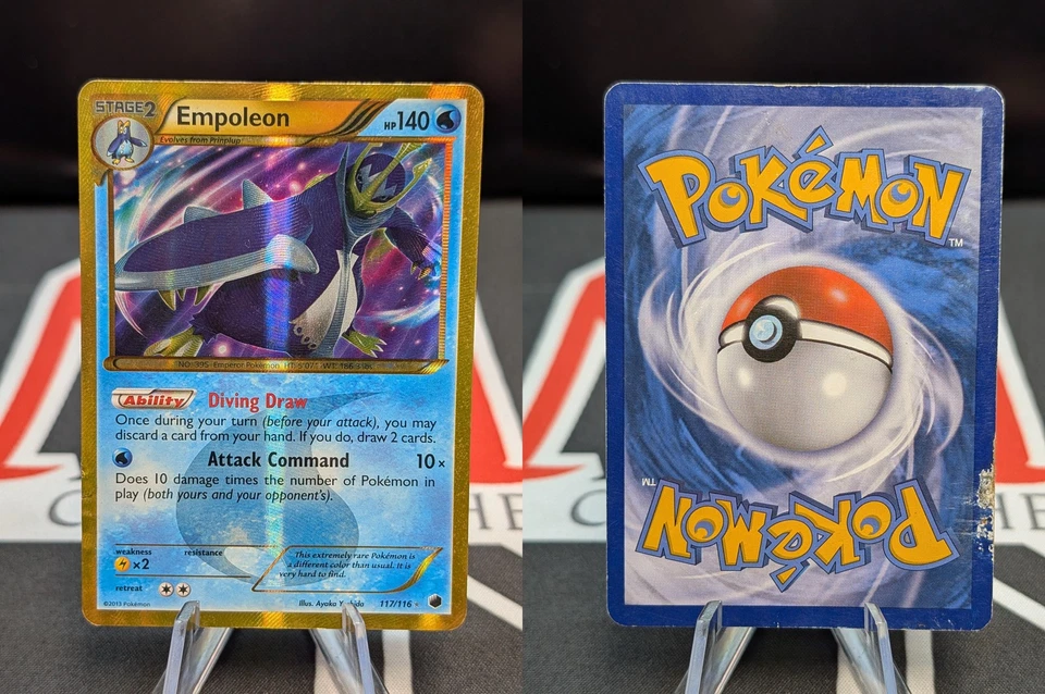 EMPOLEON 117/116 PLASMA FREEZE SECRET RARE POKEMON TCG DAMAGED READ - Image 3 of 4