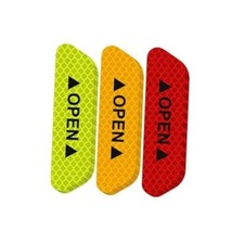 12PCS Reflective Open Prompt Stickers for Car Door, 3.6 Inch Auto Safety