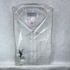Vintage Yves Saint Laurent Men's Dress Shirt Size 16 1/2 32-33 White/Pink NWT