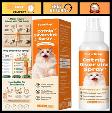 Natural Catnip Silvervine Spray - Dual-Plant Formula for Indoor Cats, 2 OZ