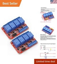2PCS 4 Channel 5V Relay Module with Optocoupler High or Low Level Trigger Exp...
