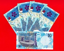 5x Qatar 10 Riyals 2022 P 34 b UNC