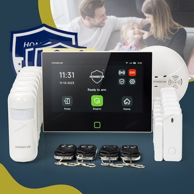 7 Inch Wireless WIFI 4G Tuya Home Alarm System Kit 80dB 1500mAh Backup Battery