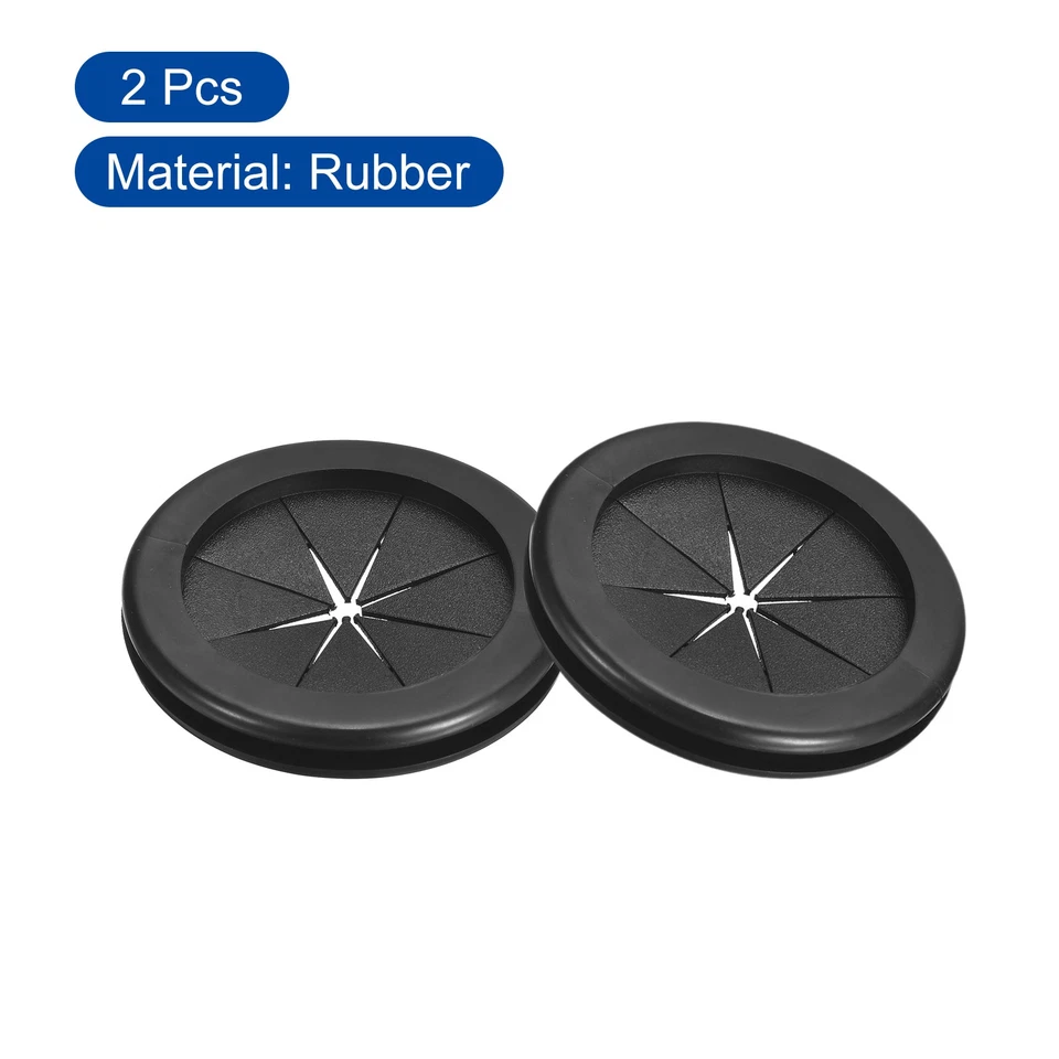 2 piezas ojales de goma de doble cara 2-1/16" (52 mm) ID 2-3/8" (60 mm) agujero de taladro negro Foto 3 de 4