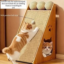 Standing Sisal Cat Scratching Post with Hanging Ball Space Saving Cat Furniture