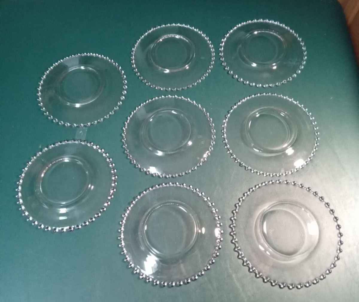 Imperial Candlewick Elegant Clear Glass 7" Plates Vintage Set of 8