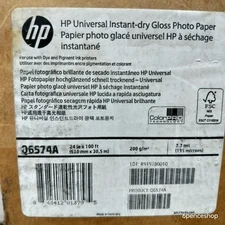 Sealed in OB-HP Q6574A Universal Instant-dry Gloss Photo Paper 24" x100ft