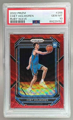 89229152 Chet Holmgren 2022 Panini Prizm #266 Ruby Wave Rookie RC PSA 10