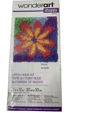 Wonderart Shaggy Latch Hook Kit  Flower Power  w/Latch Hook Tool 426302 NEW