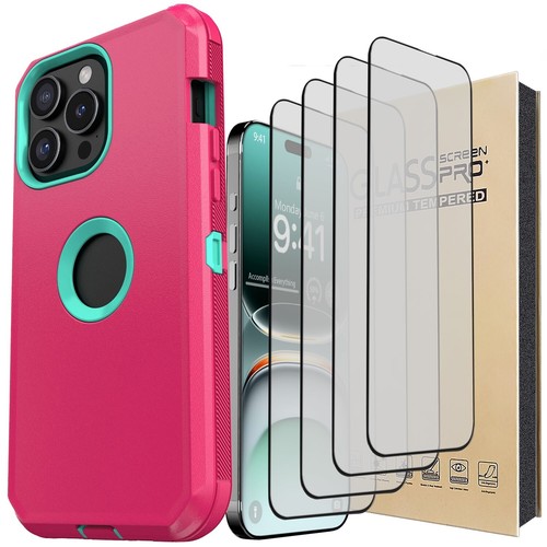 For iPhone 15/15 Plus/15 Pro/Pro Max Case Hybrid Rugged Cover / Screen Protector - Picture 32 of 55