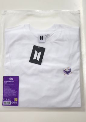 BTS FESTA Tシャツ M BTS FESTA T-Shirt Purple WHALE Graphic White Official *US-duty