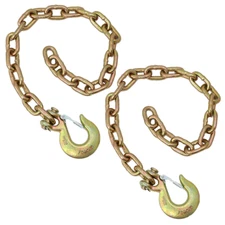 5/16" x 35" Grade 70 Trailer Safety Chains w/ Forged Hook & Safety Clip - 2 Pack