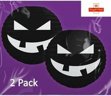Pumpkin Paper Lantern 2 Pack Black Halloween Party Decoration Jack O'Lantern UK