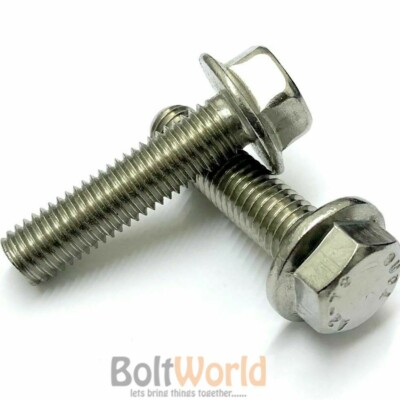 M6 / 6mm A2 EDELSTAHL FLANSCH SECHSKANT SECHSKANTKOPF METRISCH FLANSCHSCHRAUBEN SCHRAUBEN