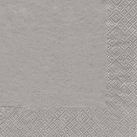 20 Servietten Modern Colours Silber Party Silberhochzeit Uni Tischdeko 33X33Cm