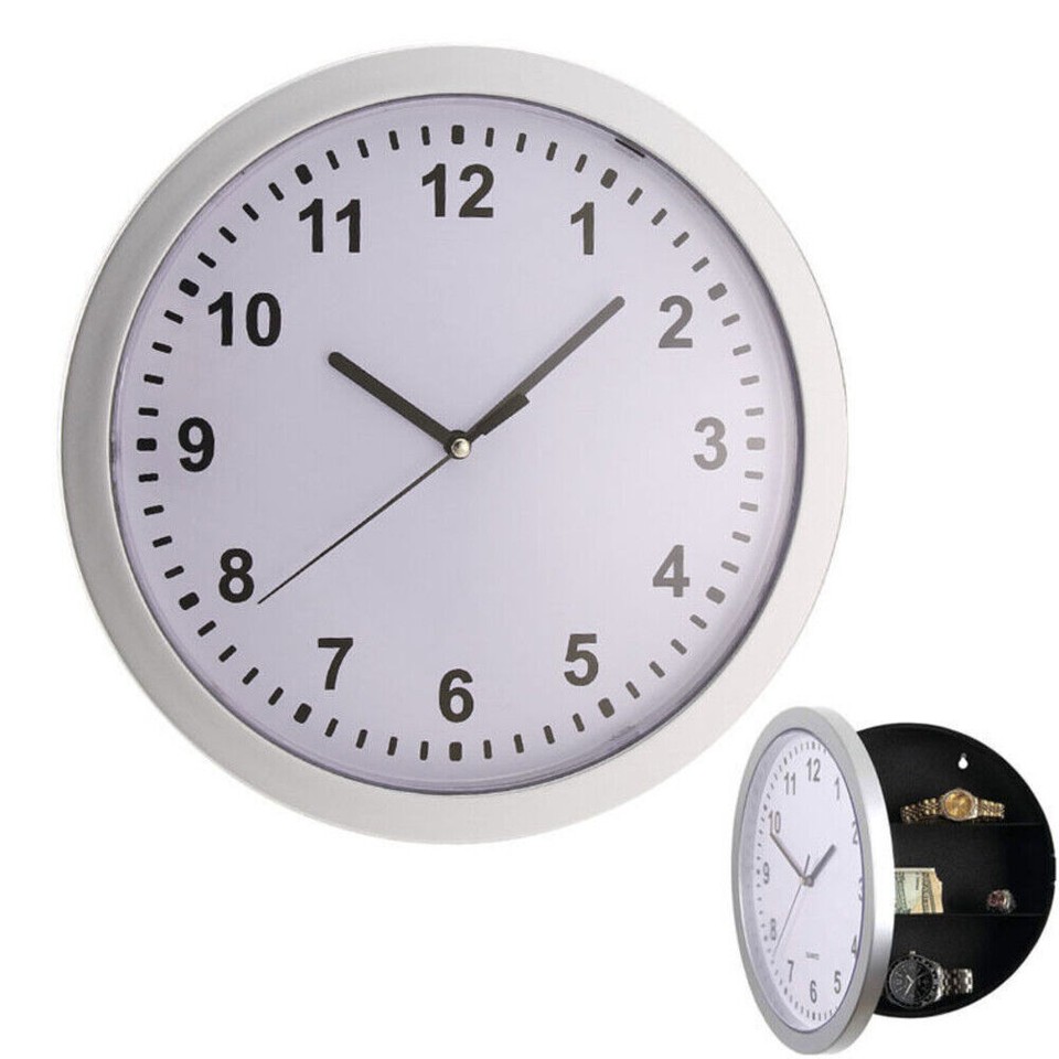 Wall Clock Money Safe Box Hidden Secret Jewelry Security Cash ...