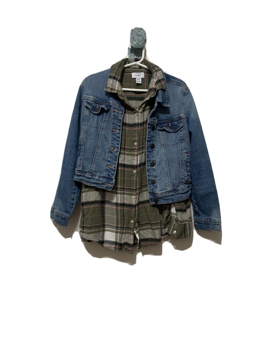 Lot Of Old Navy Girls Flannel And Jean Jacket