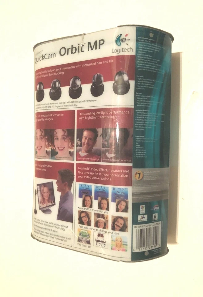 Logitech Black QuickCam Orbit MP Robotic Camera Head Webcam 097855035929 New - Image 2 of 4