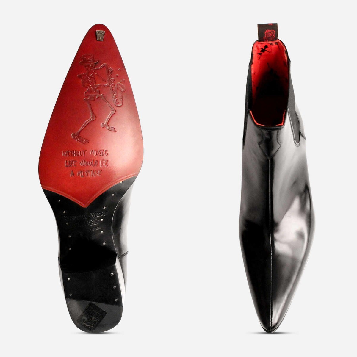 Black Polished Cuban Chelsea Boot 