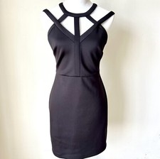 GUESS Los Angeles Sleeveless Strappy Cage Little Black Mini Dress—SZ. 4