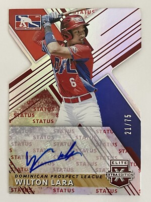 2019 Panini Elite Extra Edition Wilton Lara RC 21/75 Auto Die-Cut #187
