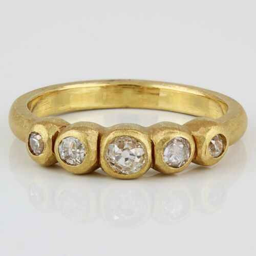 Custom 21KYG Diamond Wedding Ring Anniversary Band 0.44CT Matte Finish
