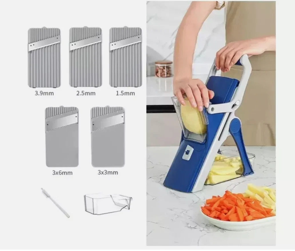Safe Mandoline Slicer 5 in 1 Vegetable Chopper Food Potato Cutter Adjustable
Opens in a new window o
