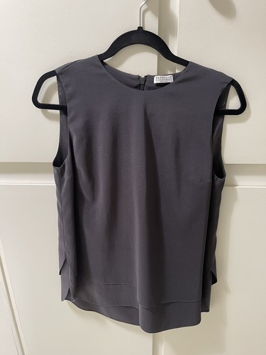 Brunello Cucinelli Women's Navy Silk Tank Top size us 6 | eBay
